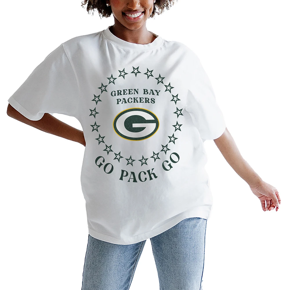 Women's Gameday Couture Green Bay Packers On Point Oversized Slogan T-Shirt