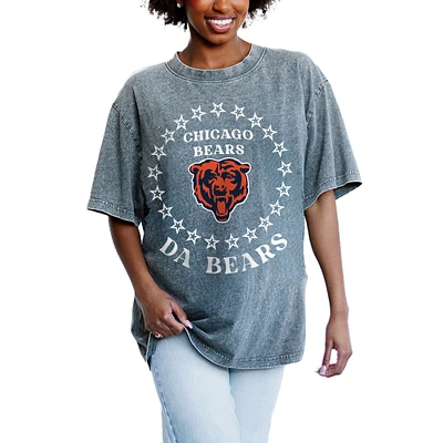 Women's Gameday Couture Gray Chicago Bears On Point Oversized Slogan T-Shirt