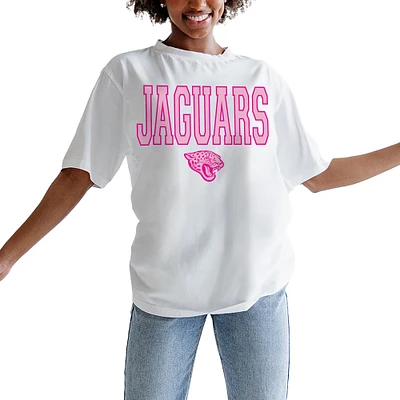 Women's Gameday Couture Oatmeal Jacksonville Jaguars On Point Oversized T-Shirt