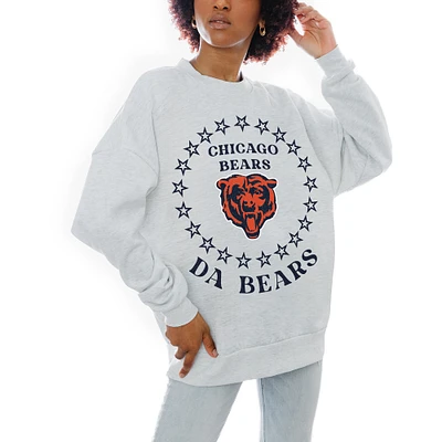Women's Gameday Couture Oatmeal Chicago Bears Superstar Premium Fleece Drop Shoulder Pullover Sweatshirt