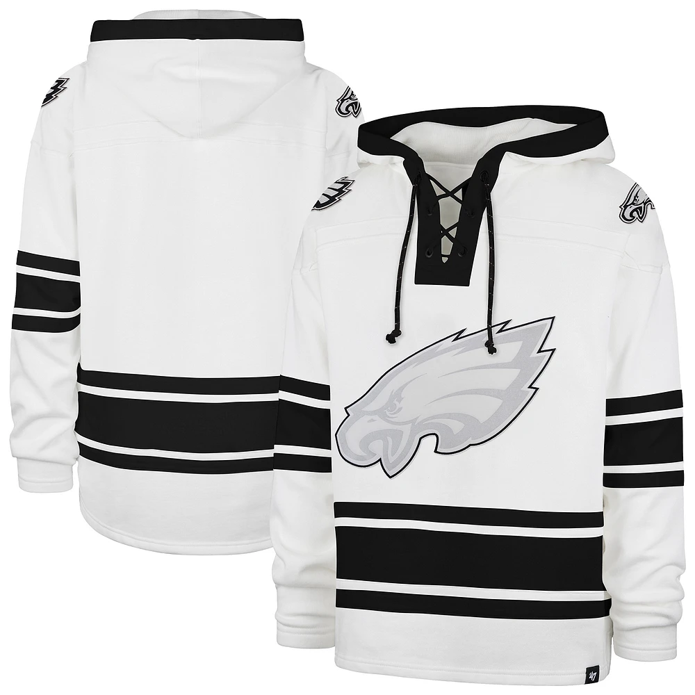 Men's '47 White Philadelphia Eagles After Image Superior Lacer with Hood