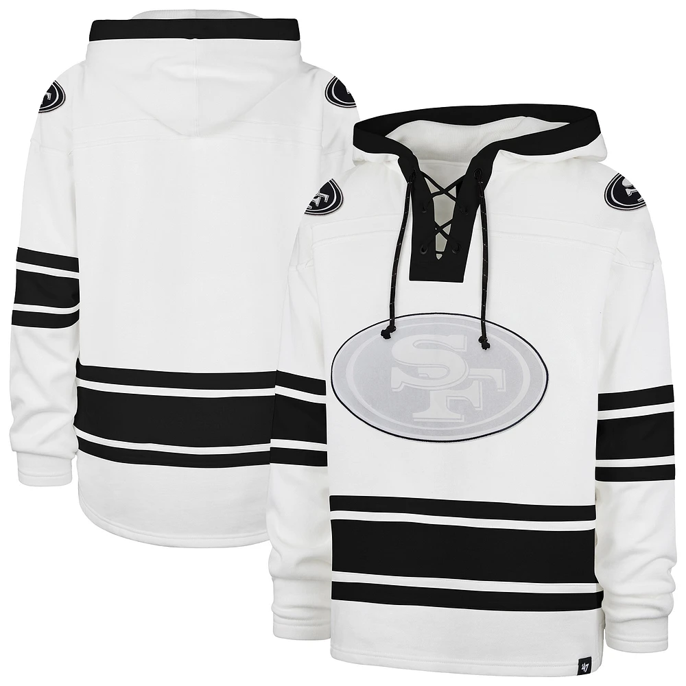 Men's '47 White San Francisco 49ers After Image Superior Lacer with Hood