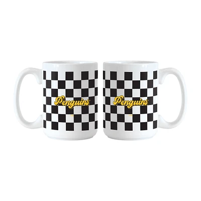 Pittsburgh Penguins 2-Pack 15oz. Checkered Wordmark Mug Set