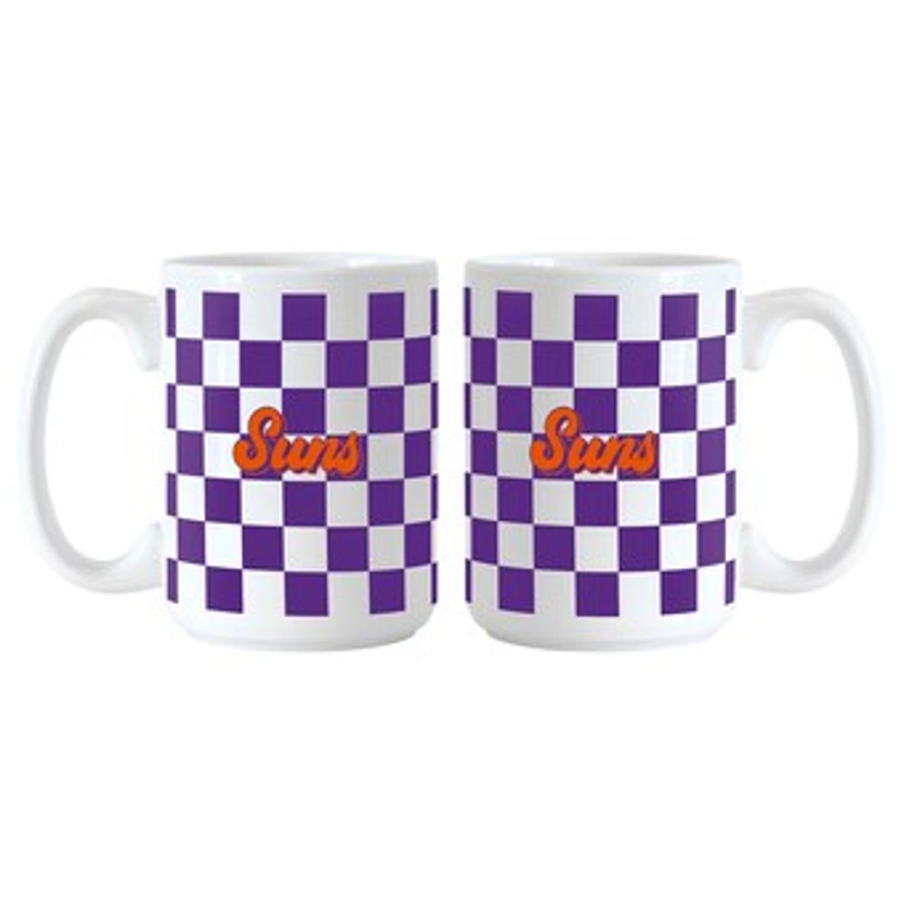 Phoenix Suns 2-Pack 15oz. Checkered Wordmark Mug Set