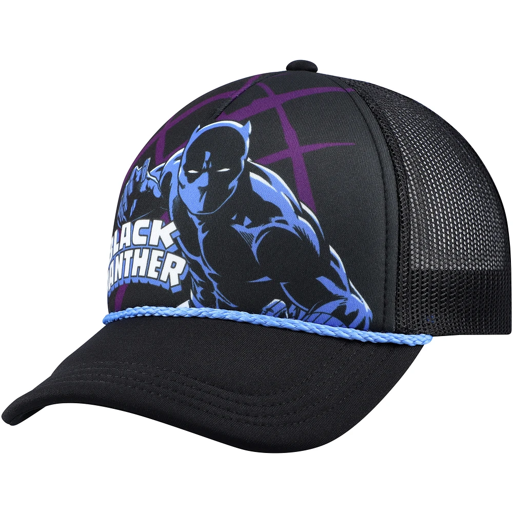 Youth Black Black Panther Big Print Foam Adjustable Trucker Hat