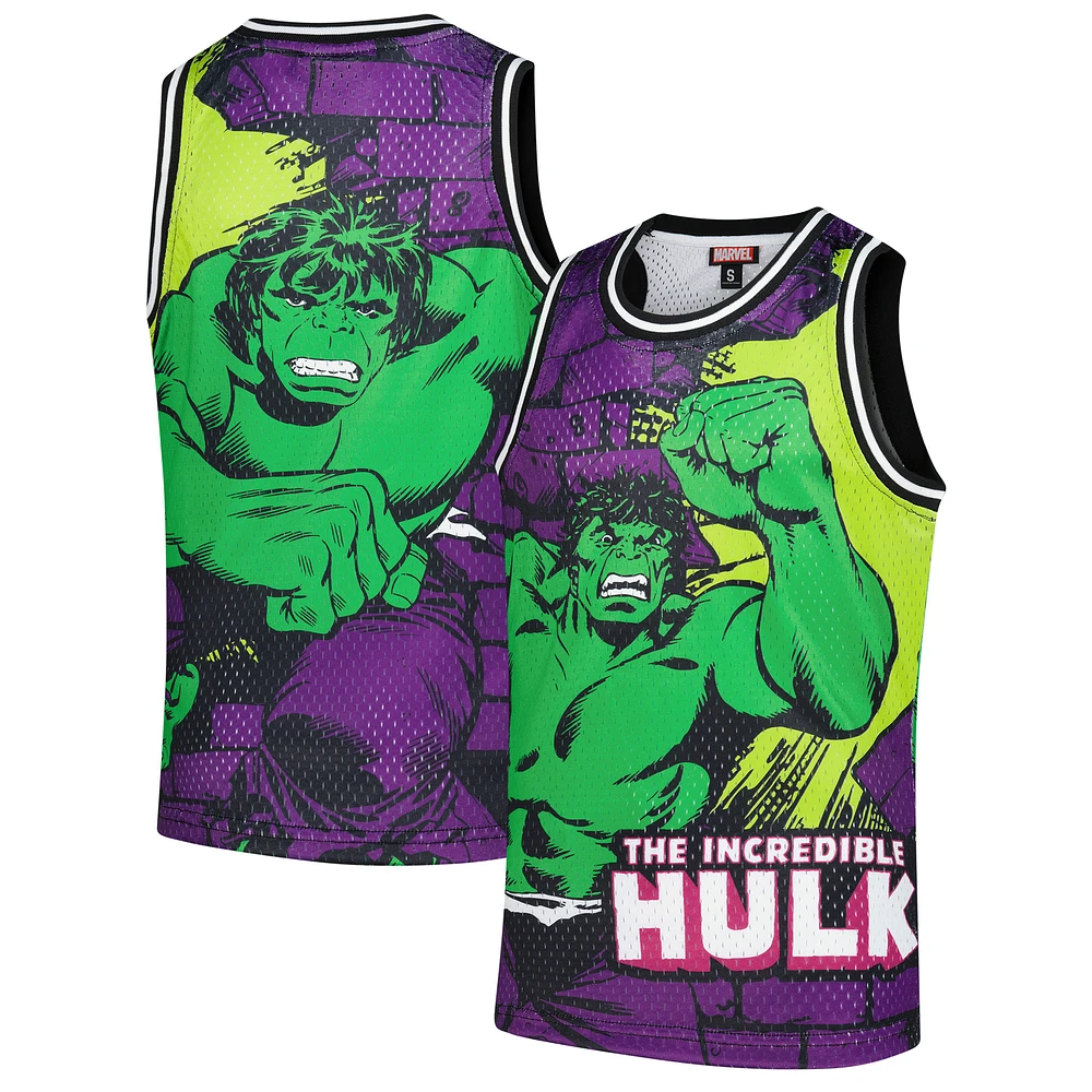Youth Black Hulk Big Print Mesh Fashion Jersey