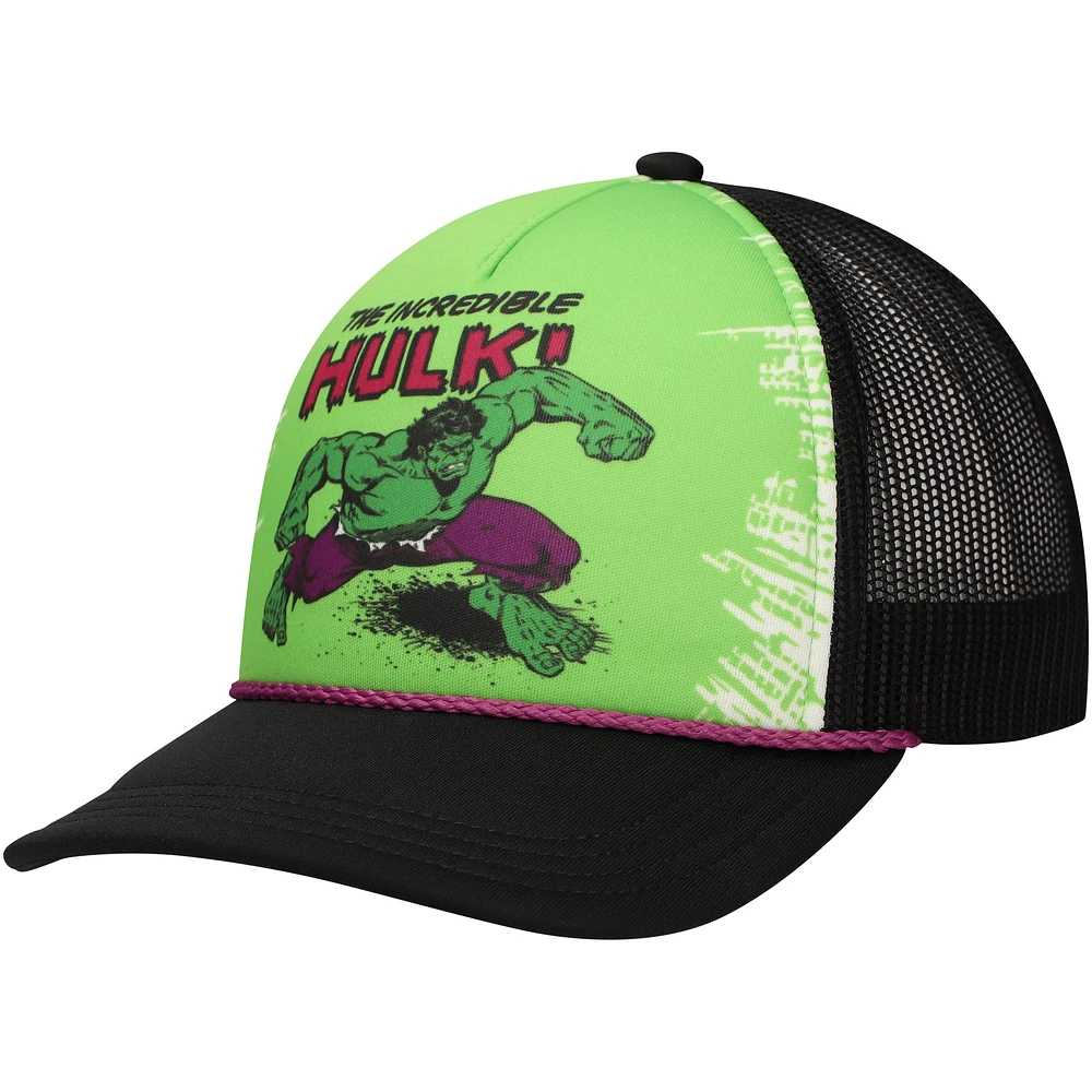 Youth Green/Black Hulk Foam Trucker Adjustable Hat