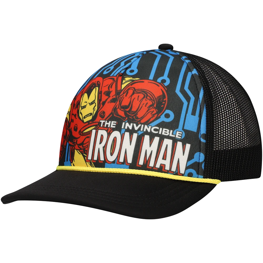Youth Black Iron Man Foam Trucker Adjustable Hat