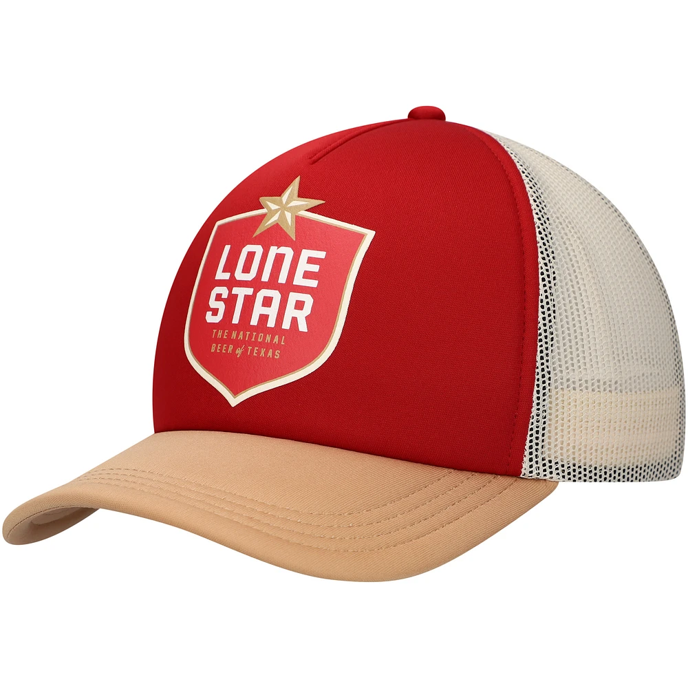 Men's Red/Tan Lone Star Beer Foam Trucker Adjustable Hat