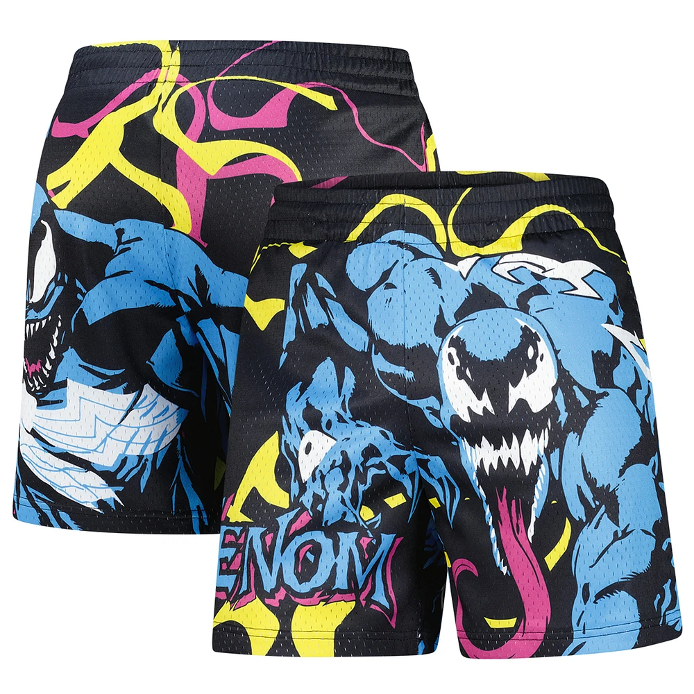 Men's Black Venom Big Print Mesh Shorts