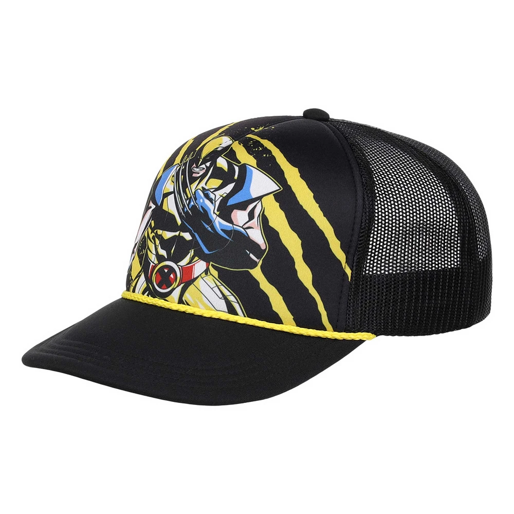 Men's Black Wolverine Big Front Foam Trucker Adjustable Hat