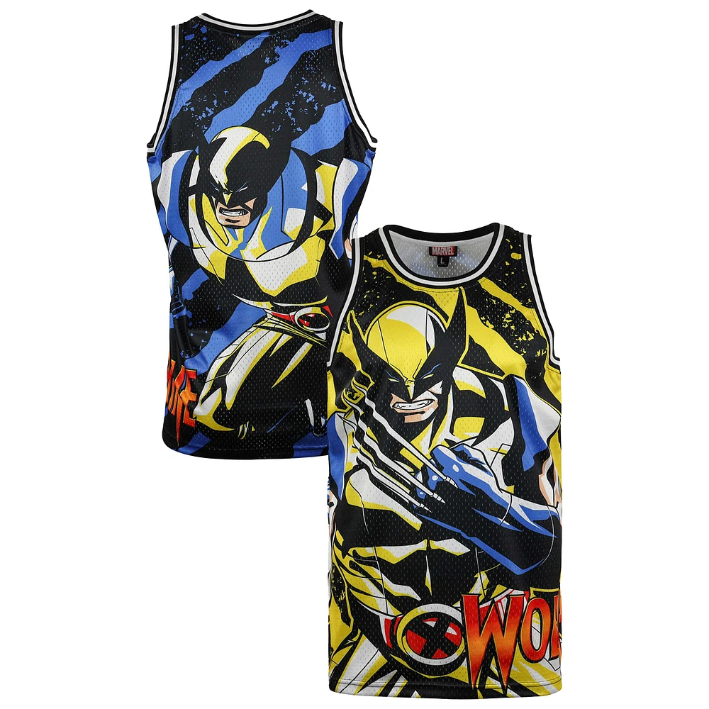 Men's Black Wolverine Comic Big Print Mesh Jersey
