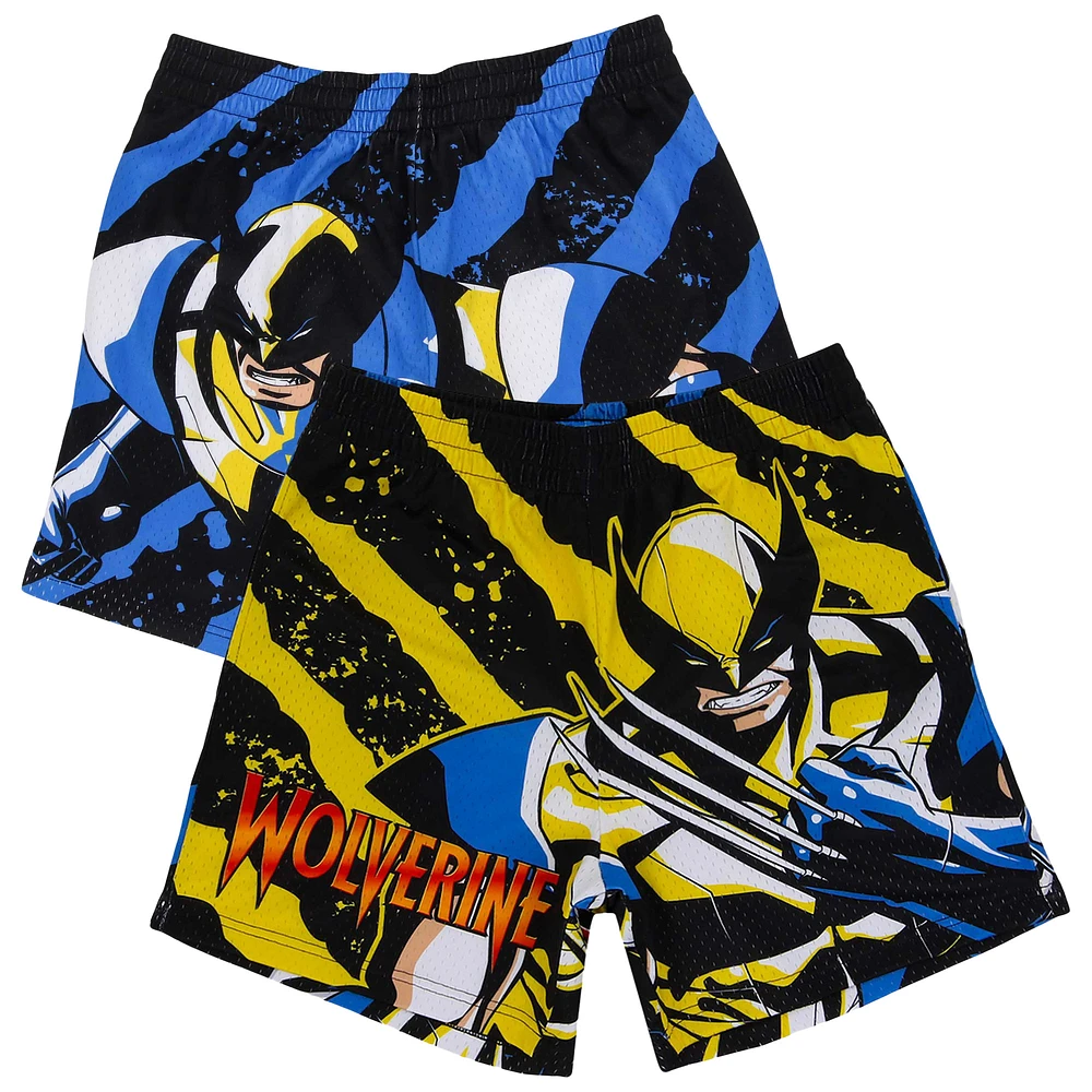 Men's Black Wolverine Comic Big Print Mesh Shorts