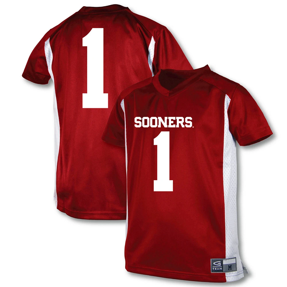 Youth Garb #1 Crimson Oklahoma Sooners Football Jersey