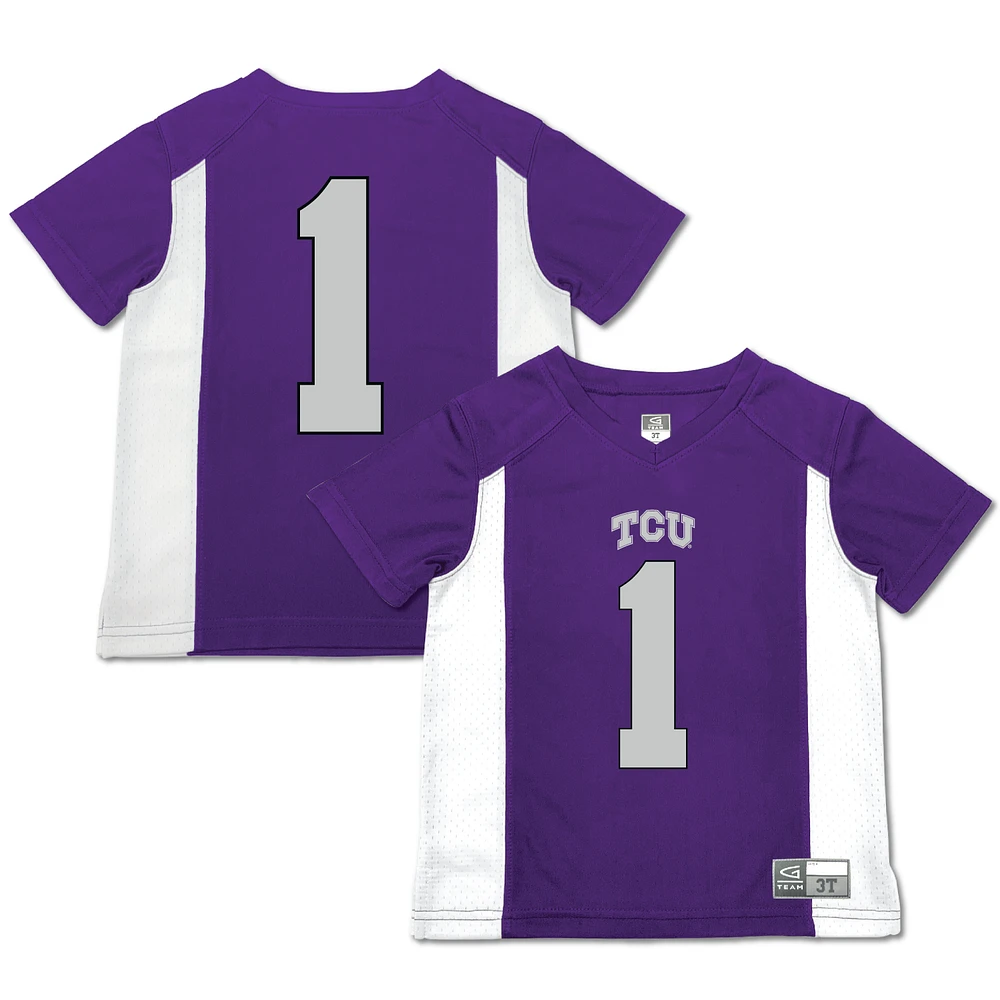 Toddler Garb #1 Purple TCU Horned Frogs Football Jersey