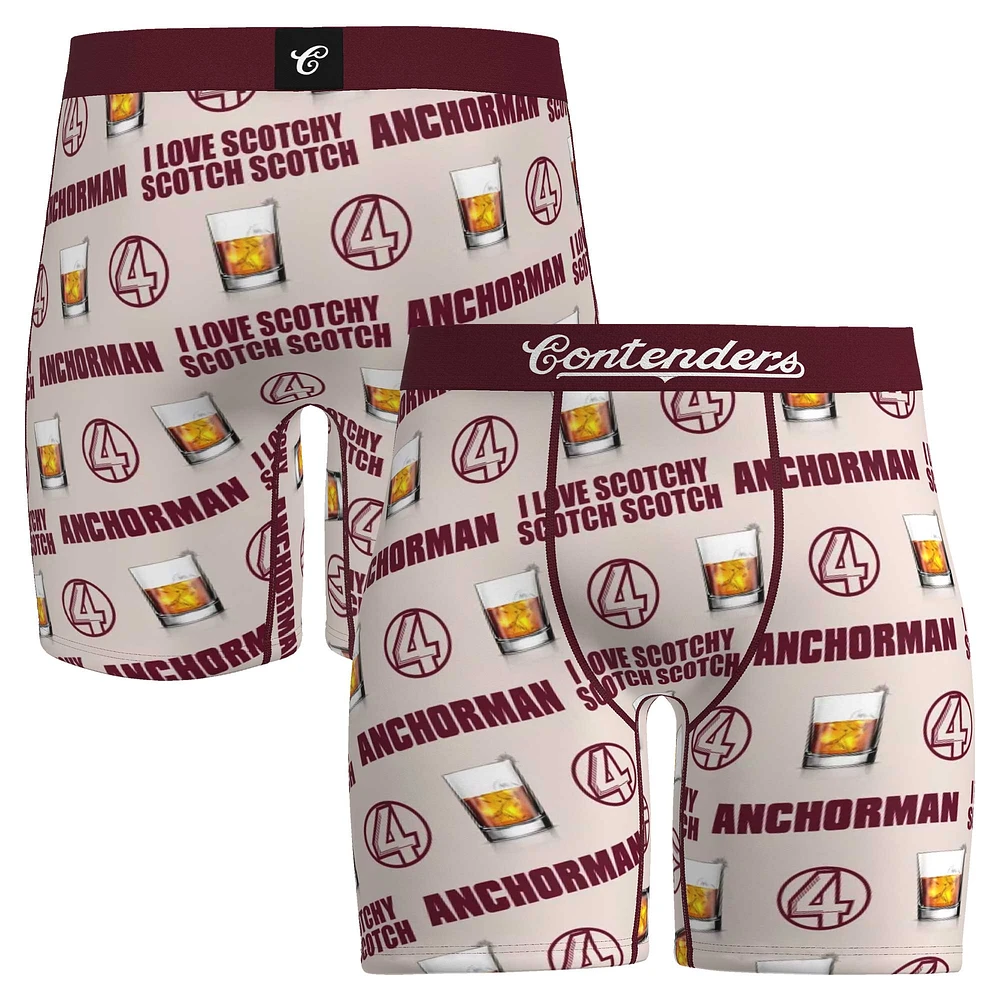 Men's Contenders Clothing Burgundy Anchorman Scotchy Scotch Boxer Briefs