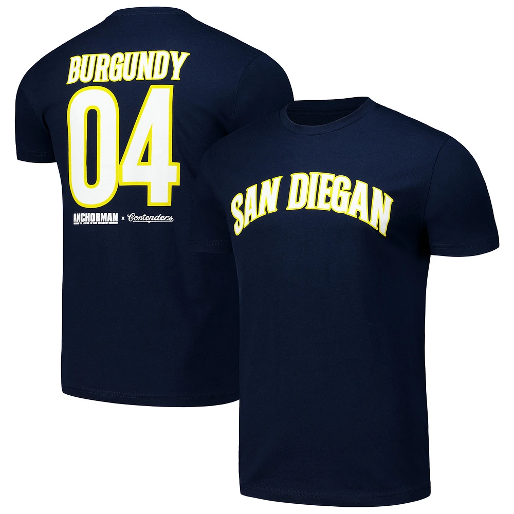Men's Contenders Clothing Navy Anchorman San Diegan T-Shirt