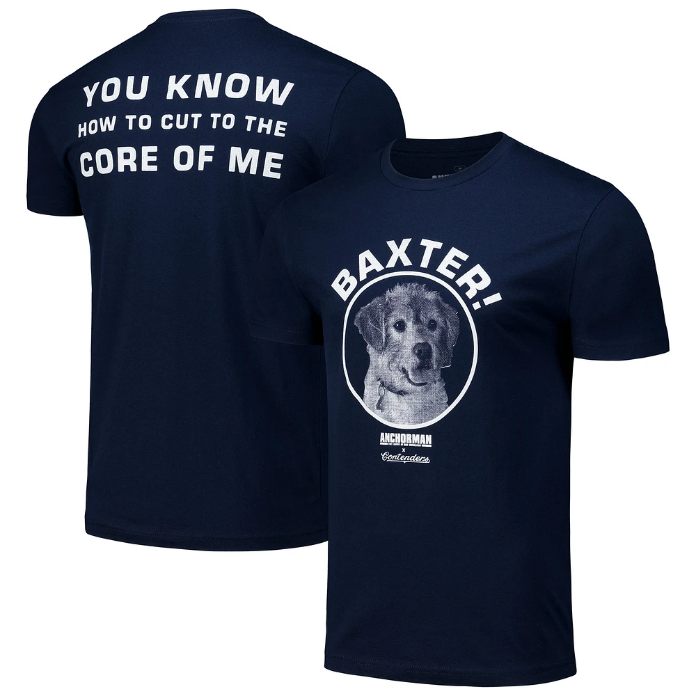 Men's Contenders Clothing Navy Anchorman Baxter! T-Shirt