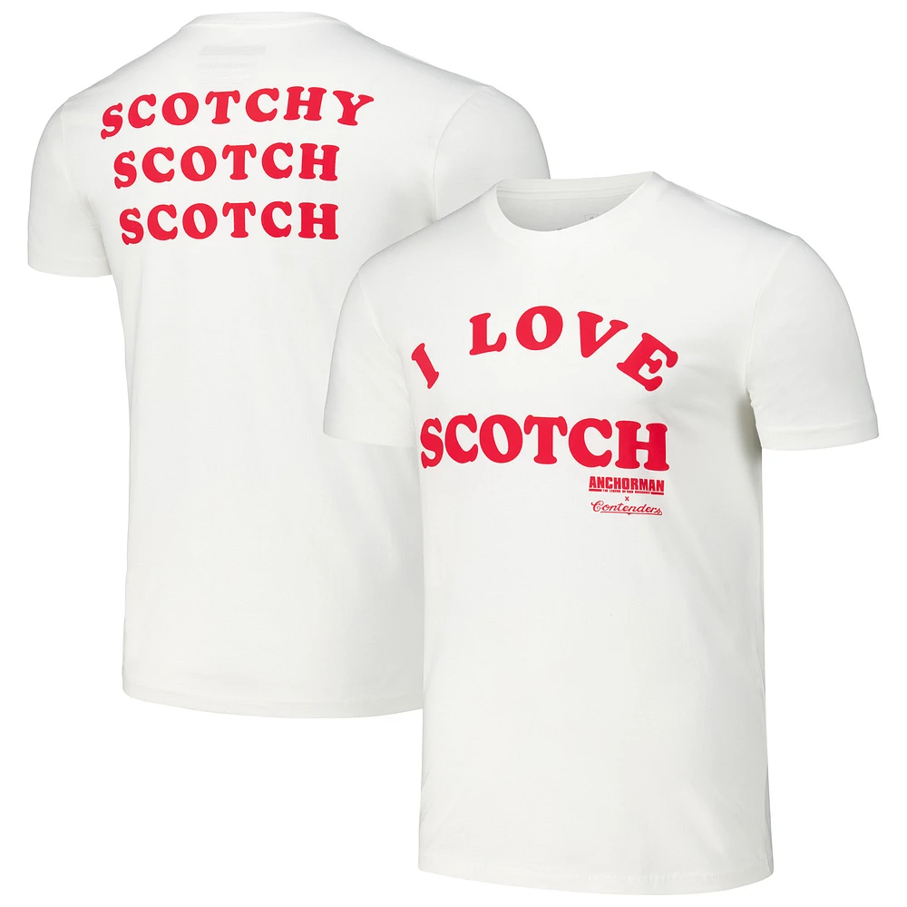 Men's Contenders Clothing White Anchorman Scotchy T-Shirt