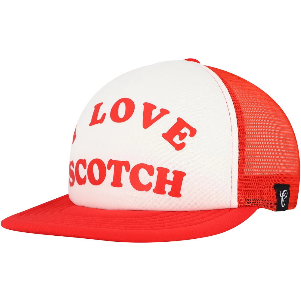 Unisex Contenders Clothing White Anchorman Scotchy Trucker Adjustable Hat