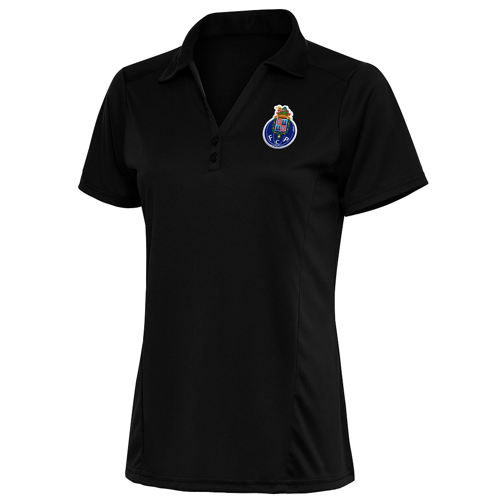 Women's Antigua Black FC Porto Statement Polo