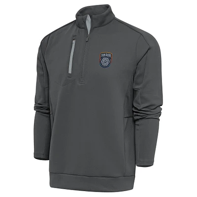 Men's Antigua Gray San Diego FC Generation Quarter-Zip Top