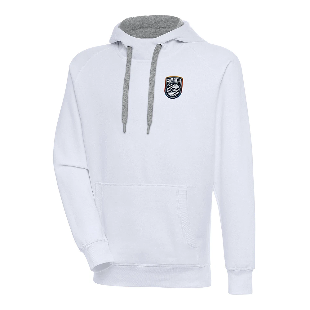 Men's Antigua White San Diego FC Victory Raglan Pullover Hoodie