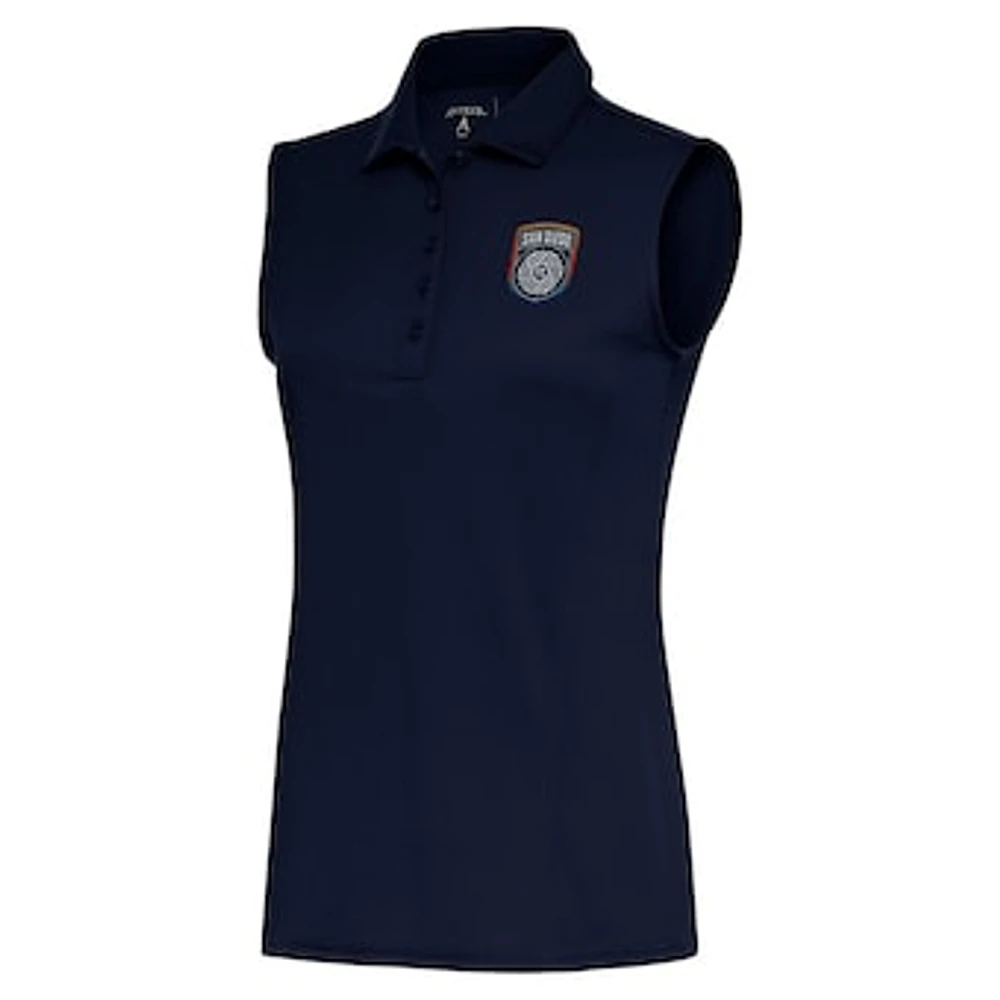 Women's Antigua Navy San Diego FC Tribute Desert Dry Sleeveless Polo