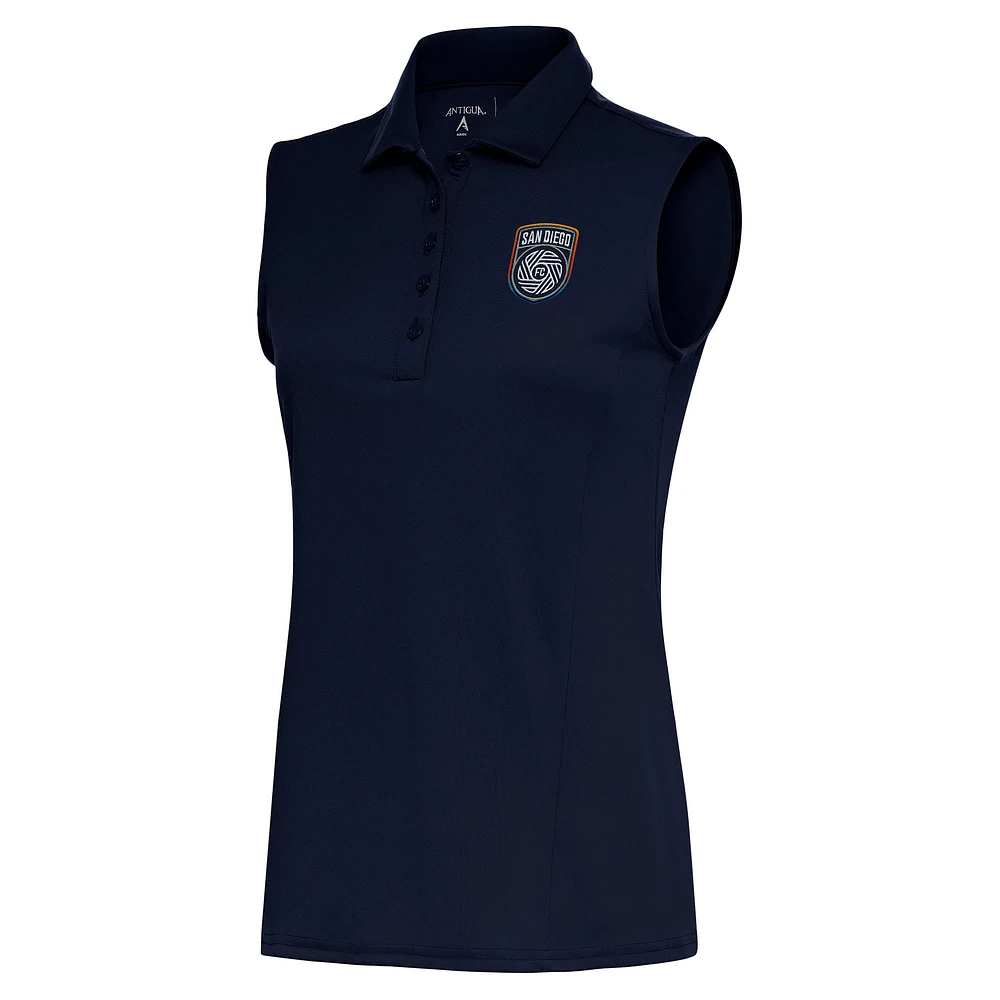 Women's Antigua Navy San Diego FC Tribute Desert Dry Sleeveless Polo