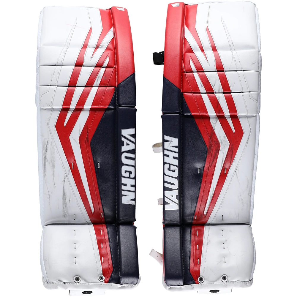 Jonathan Quick New York Rangers Game-Used White Vaughn Goalie Pads from the 2023-24 NHL Season
