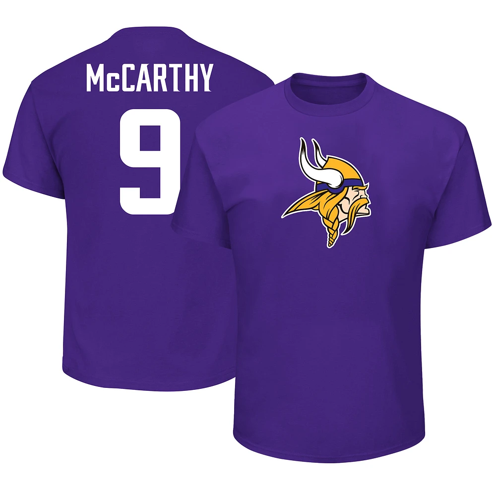 Men's Fanatics J.J. McCarthy Purple Minnesota Vikings Big & Tall Name Number T-Shirt