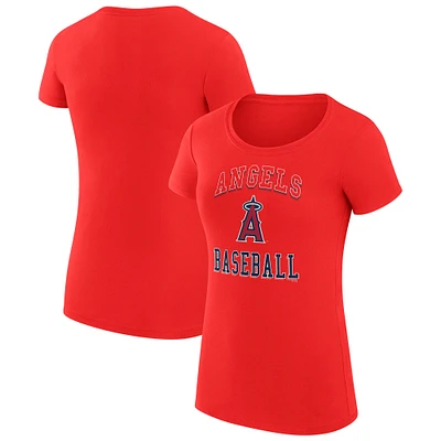 Women's G-III 4Her by Carl Banks Los Angeles Angels Super-Slim Fit Lightweight Team Logo Graphic T-Shirt