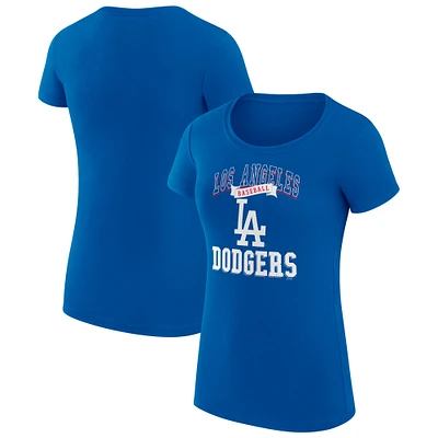 Women's G-III 4Her by Carl Banks Royal Los Angeles Dodgers Super-Slim Fit Lightweight Team Logo Graphic T-Shirt
