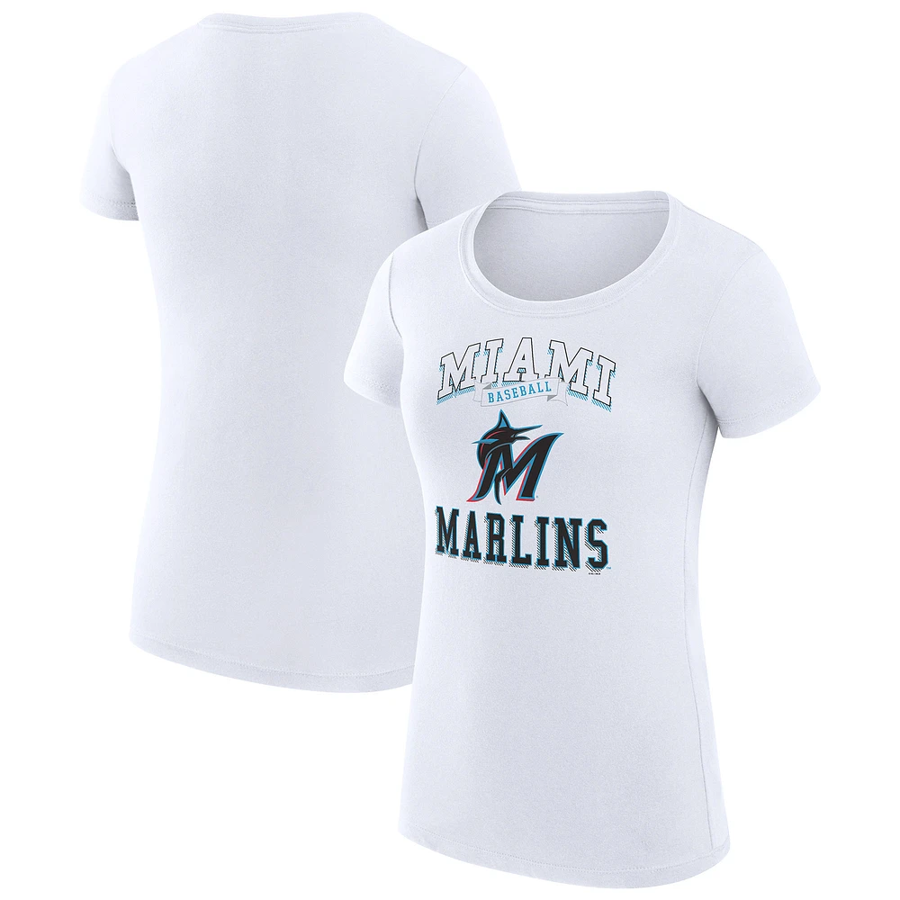 Women's G-III 4Her by Carl Banks Miami Marlins Super-Slim Fit Lightweight Team Logo Graphic T-Shirt