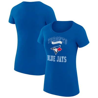 Women's G-III 4Her by Carl Banks Royal Toronto Blue Jays Super-Slim Fit Lightweight Team Logo Graphic T-Shirt