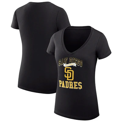 Women's G-III 4Her by Carl Banks San Diego Padres Super-Slim Fit Lightweight Team Logo Graphic V-Neck T-Shirt