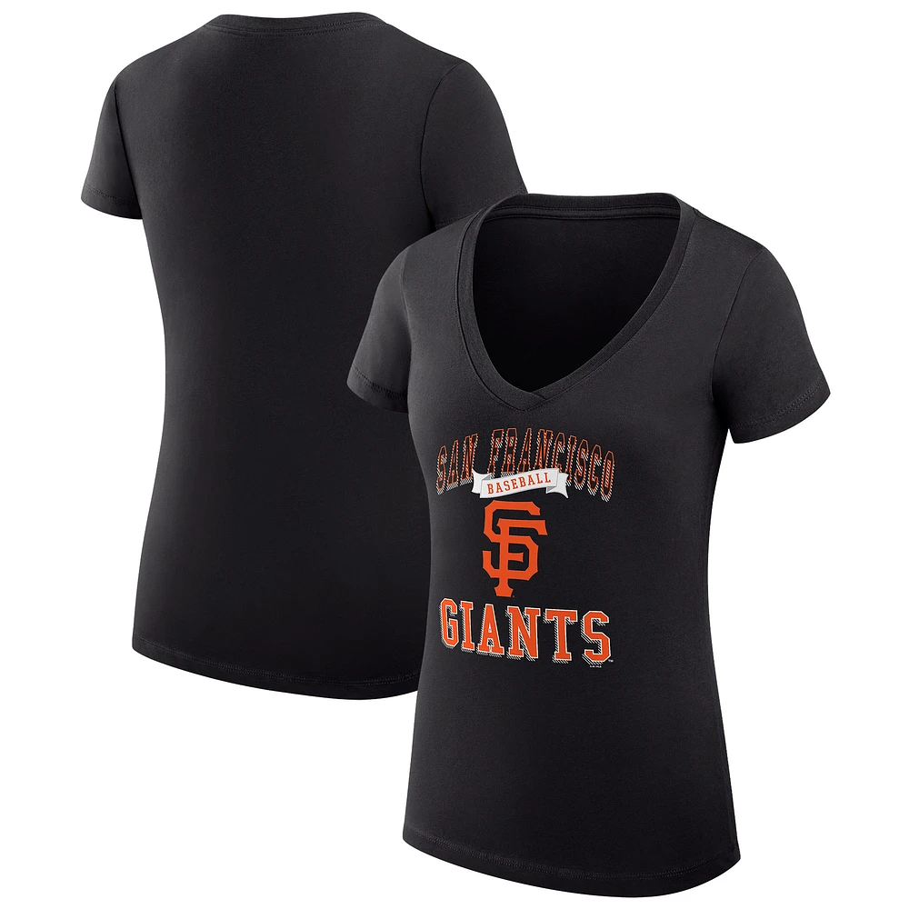 Women's G-III 4Her by Carl Banks San Francisco Giants Super-Slim Fit Lightweight Team Logo Graphic V-Neck T-Shirt