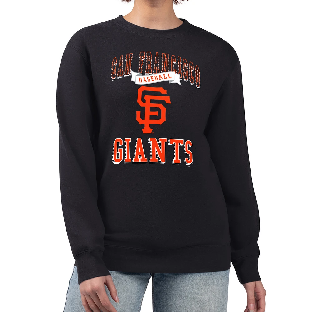Women's G-III 4Her by Carl Banks San Francisco Giants Team Logo Graphic Tri-Blend Fleece Pullover Sweatshirt