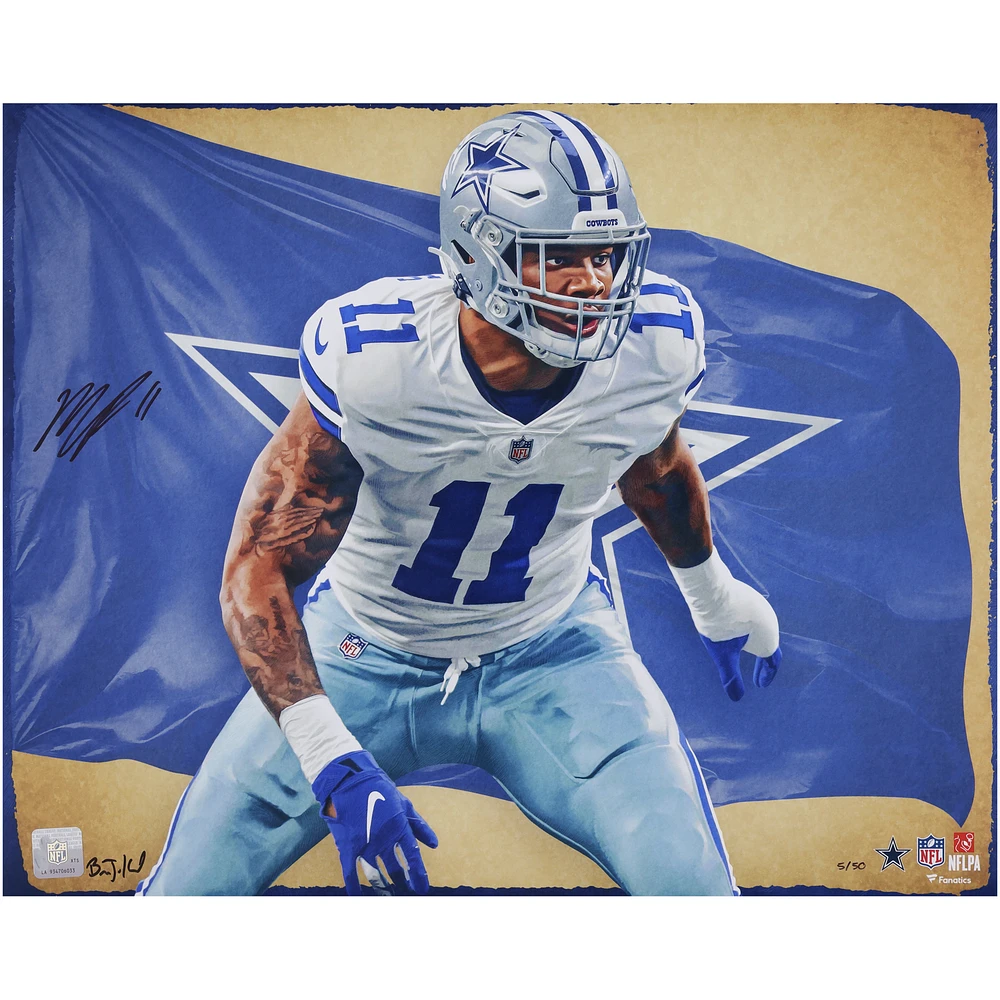 Micah Parsons Dallas Cowboys Autographed 16" x 20" Photo Print - Art by Brian Konnick - Limited Edition of 50