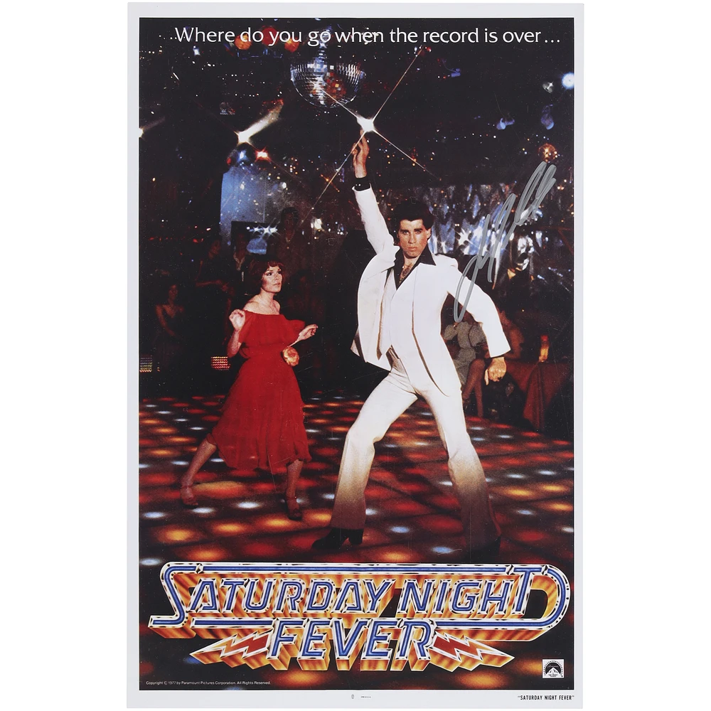 John Travolta Saturday Night Fever Autographed 11" x 17" Movie Poster