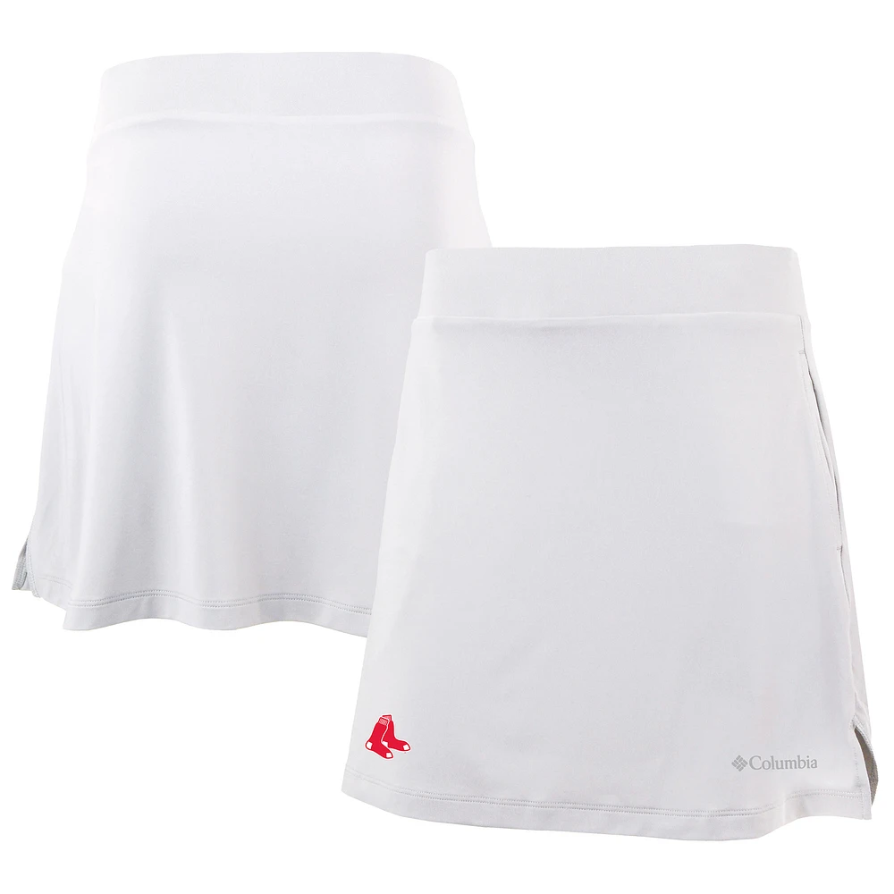 Women's Columbia White Boston Red Sox Omni-Wick Best One Yet Skort