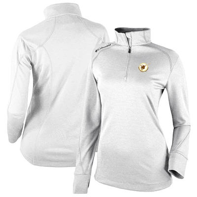 Women's Columbia White San Diego Padres Cooperstown Collection Shotgun 2.0 Omni-Wick Quarter-Zip Top