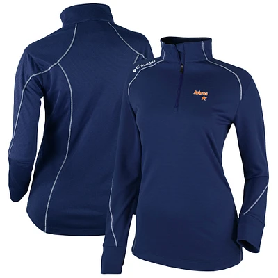 Women's Columbia Navy Houston Astros Cooperstown Collection Shotgun 2.0 Omni-Wick Quarter-Zip Top