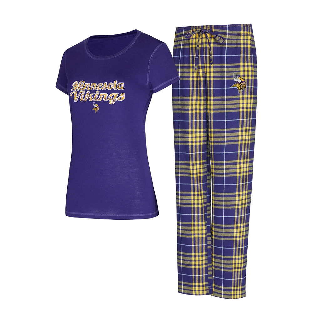 Women's Concepts Sport Minnesota Vikings Plus Script Top & Pants Sleep Set