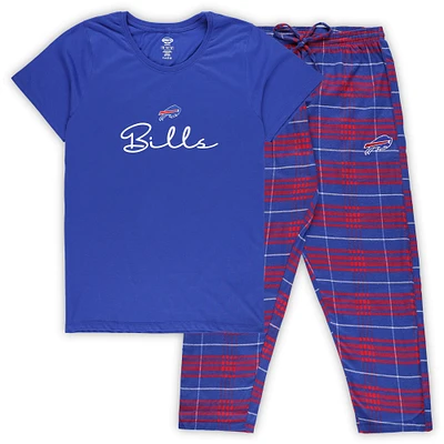 Women's Concepts Sport Buffalo Bills Plus Size Script Top & Pants Sleep Set