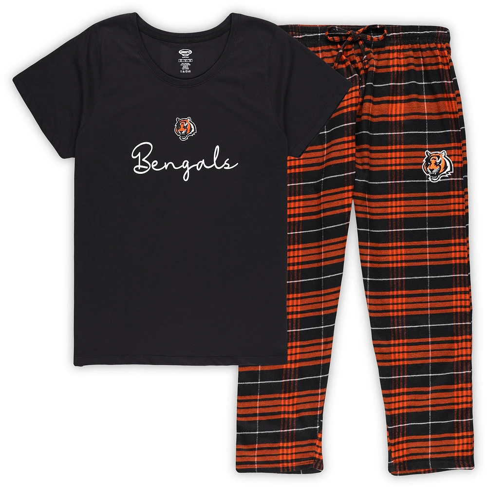 Women's Concepts Sport Cincinnati Bengals Plus Script Top & Pants Sleep Set