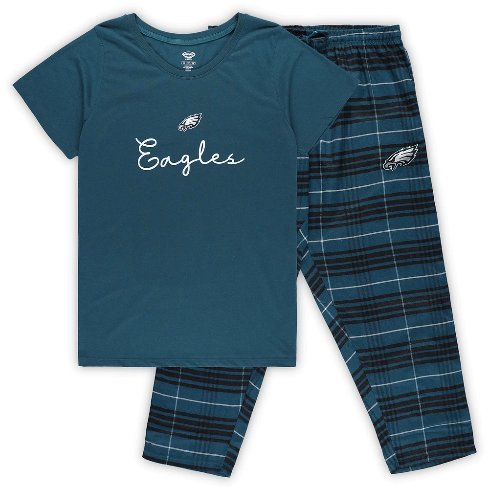 Women's Concepts Sport Philadelphia Eagles Plus Script Top & Pants Sleep Set