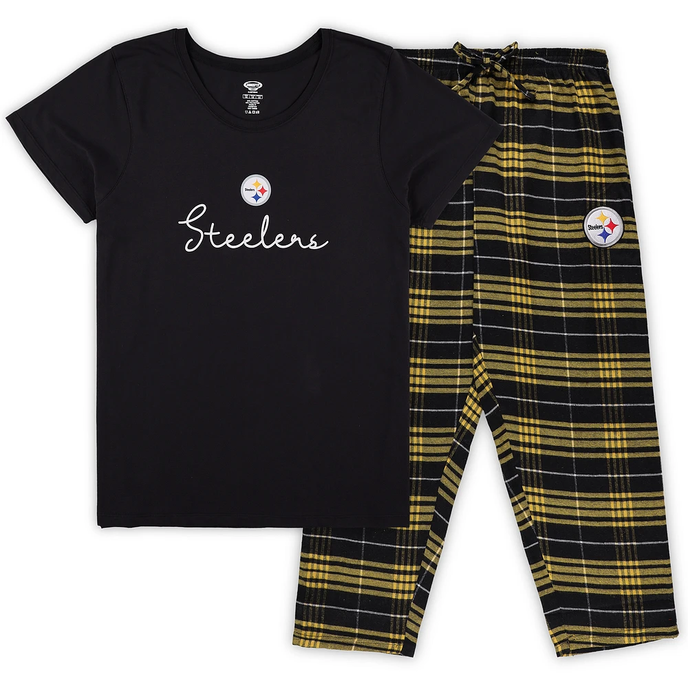 Women's Concepts Sport Pittsburgh Steelers Plus Script Top & Pants Sleep Set