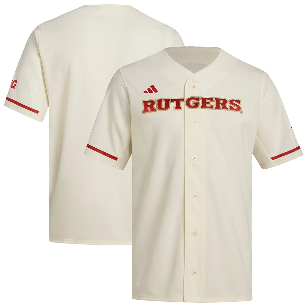 Men's adidas Cream Rutgers Scarlet Knights Replica Baseball Jersey