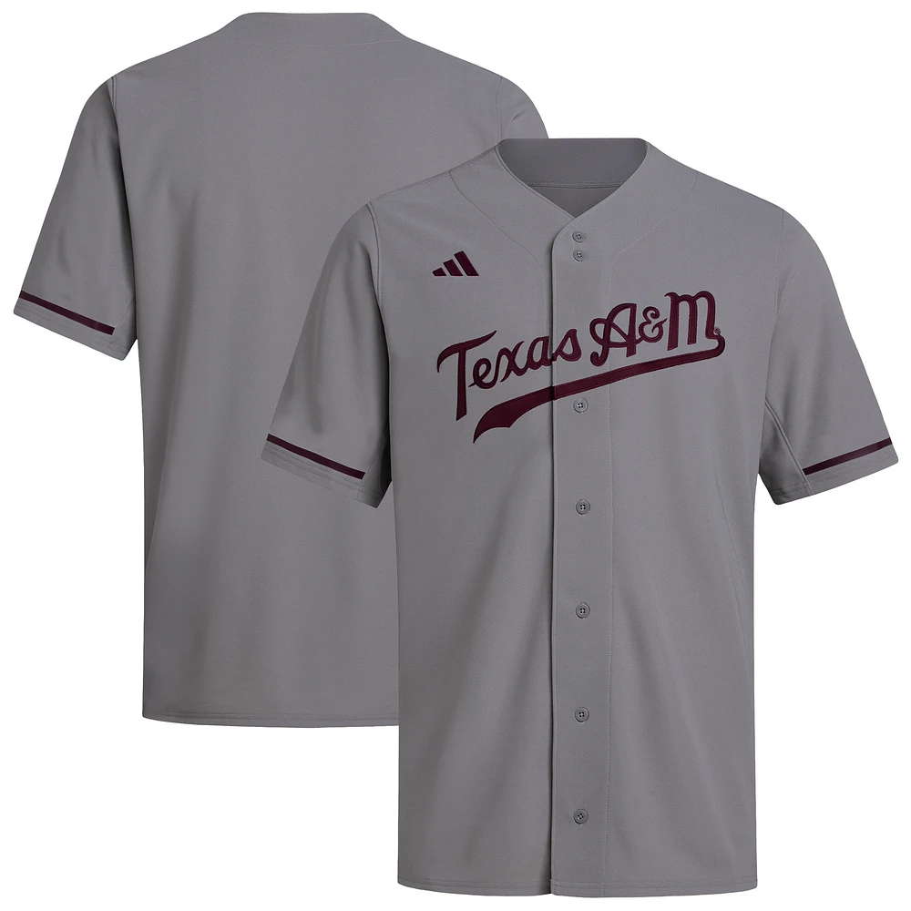 Men's adidas Gray Texas A&M Aggies Replica Baseball Jersey